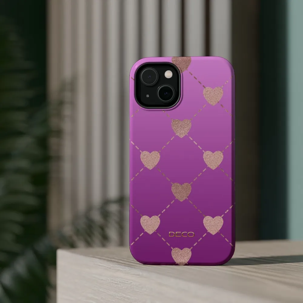 Shimmer Heart Dots MagSafe Impact-Resistant Phone Case