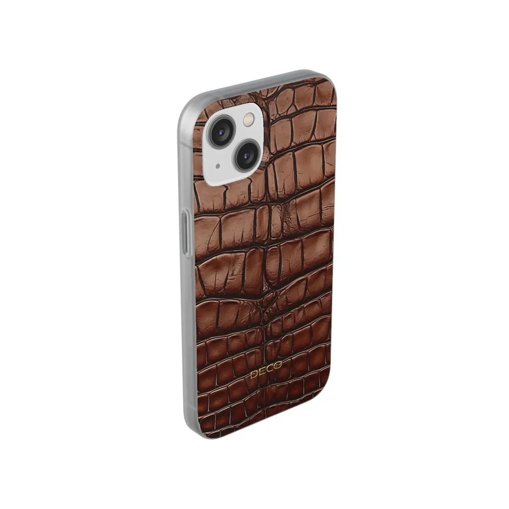 Brown Alligator Skin Phone Case