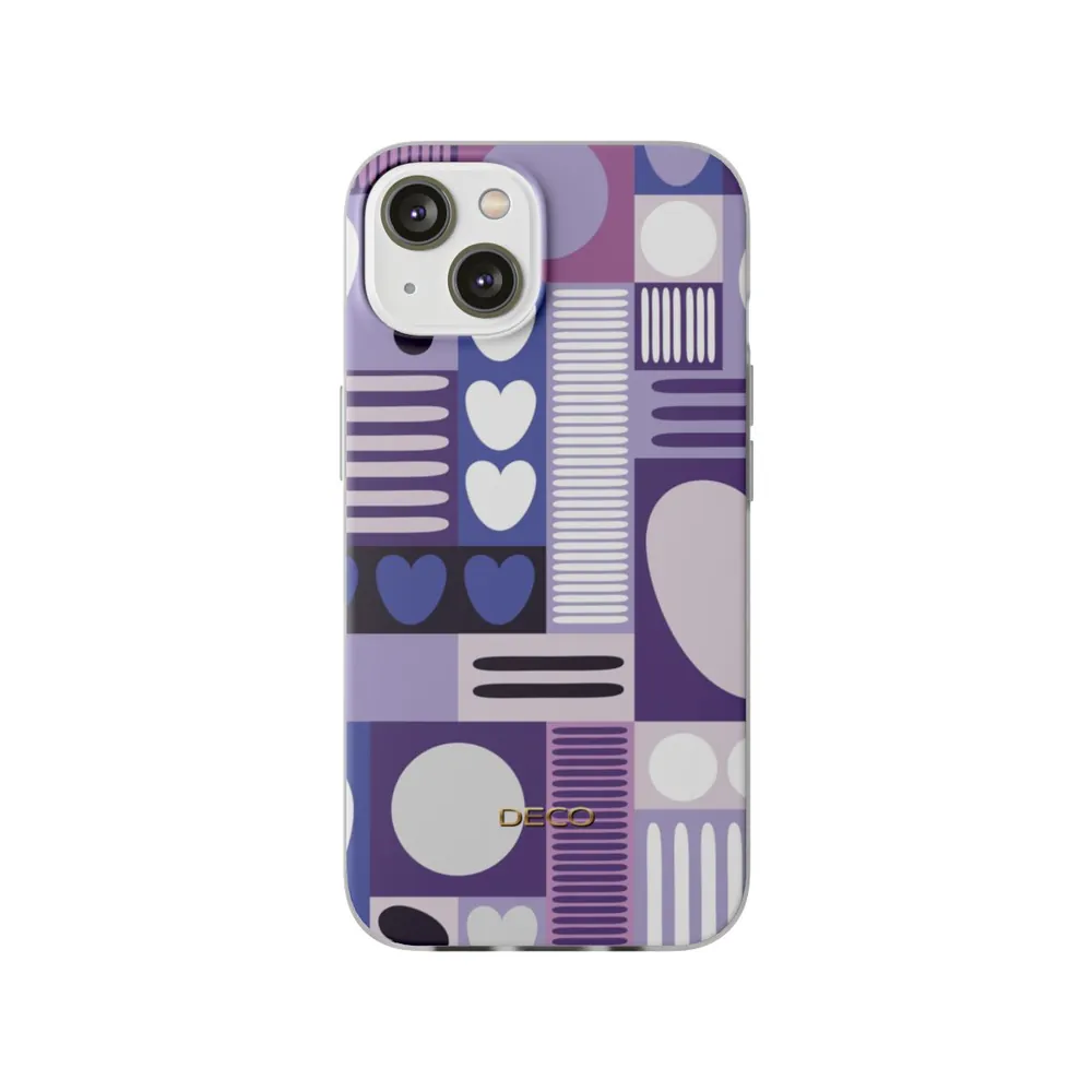 Deep Purple Graphic Hearts Phone Case