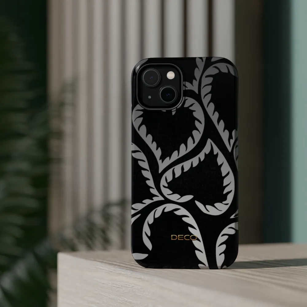 Black Velvet Hearts MagSafe Impact-Resistant Phone Case