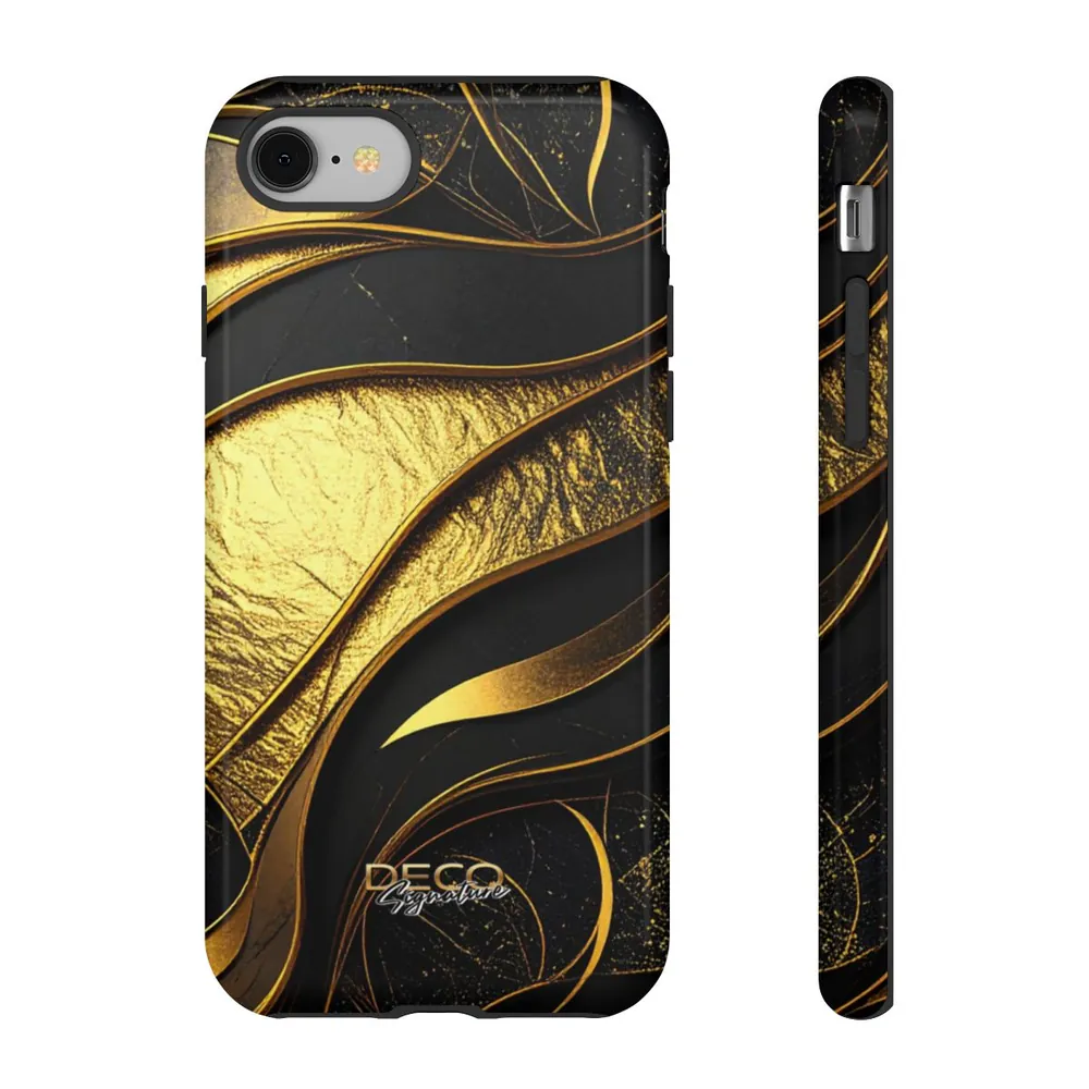 Luxury Black & Gold Texture DECO Signature Tough Phone Case