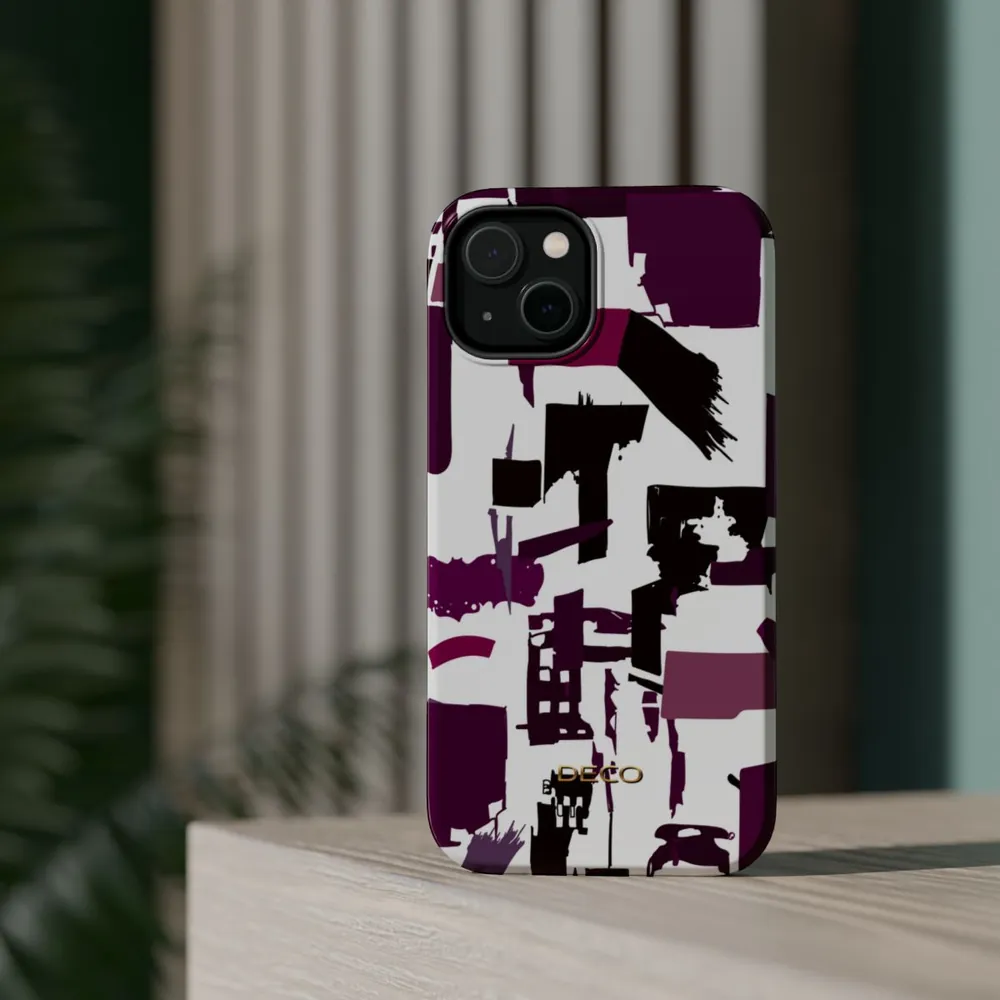 Distressed Geometric Grunge MagSafe Impact-Resistant Phone Case