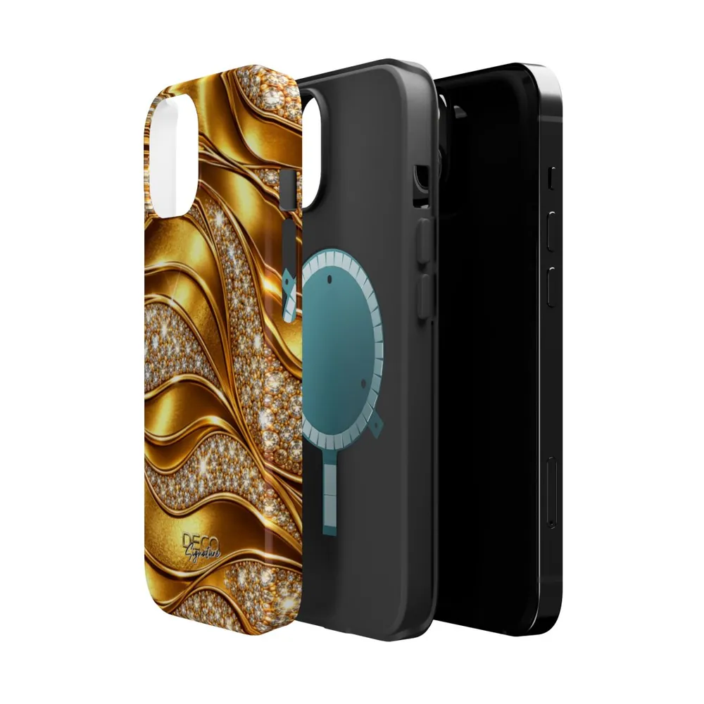 Luxury Gold & Diamonds DECO Signature MagSafe Impact-Resistant Phone Case