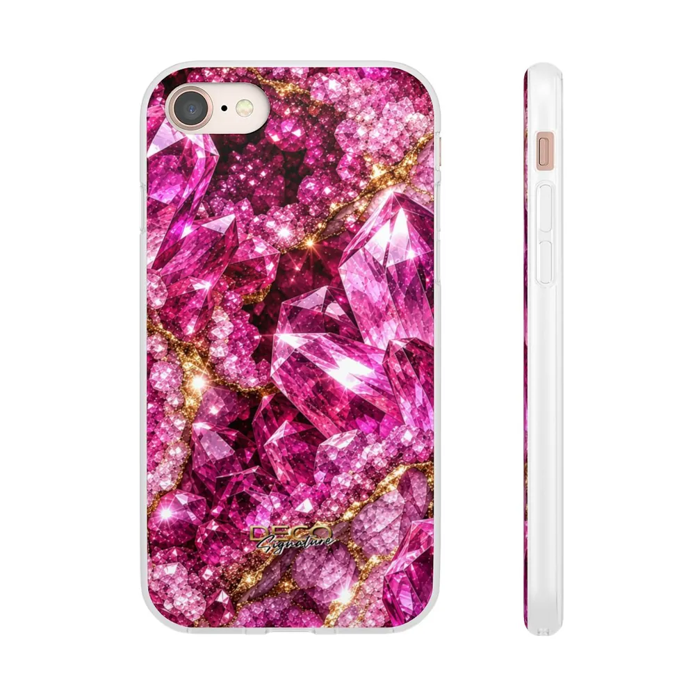 Luxury Sparkling Pink Sapphire DECO Signature Phone Case
