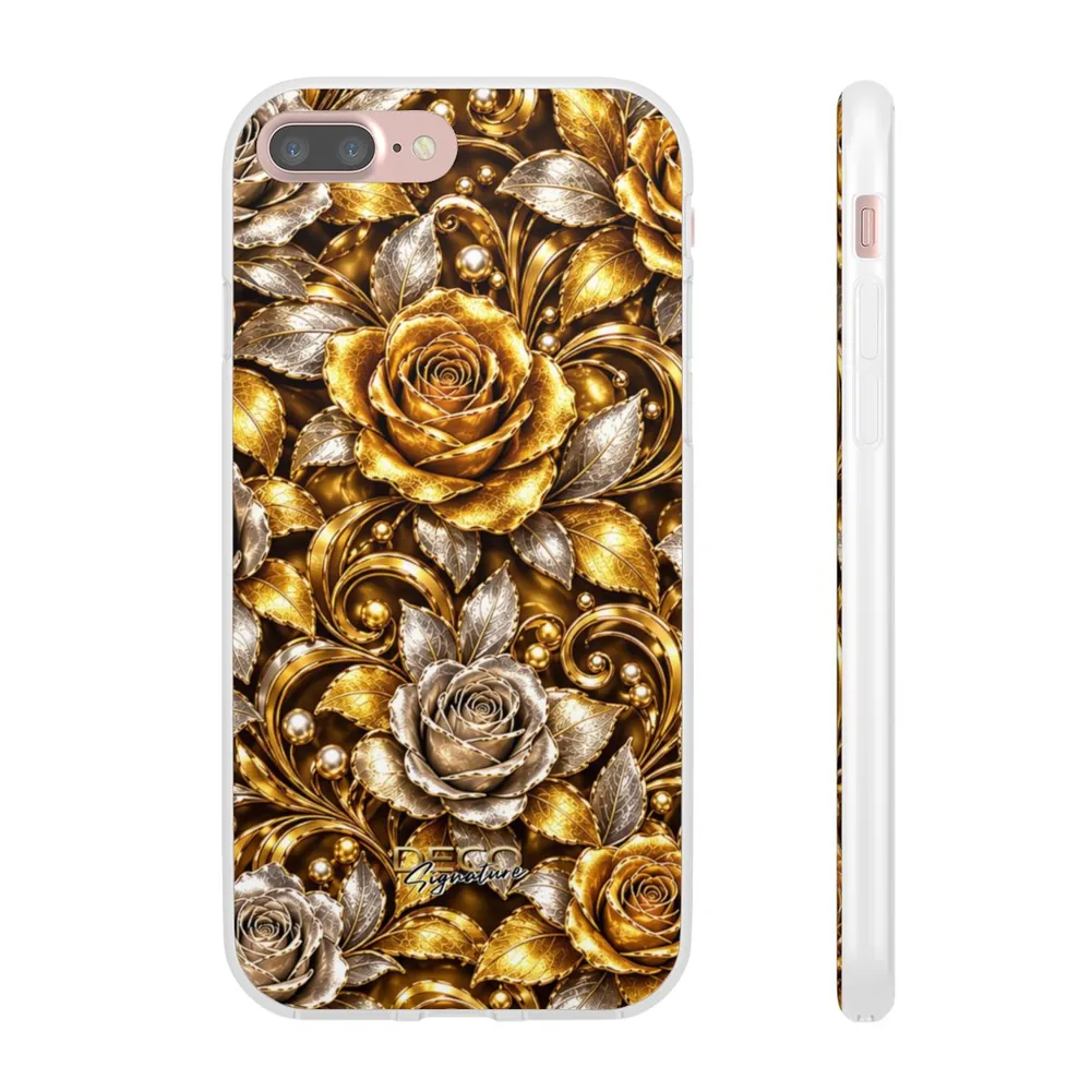 Luxury White & Yellow Gold Roses DECO Signature Phone Case