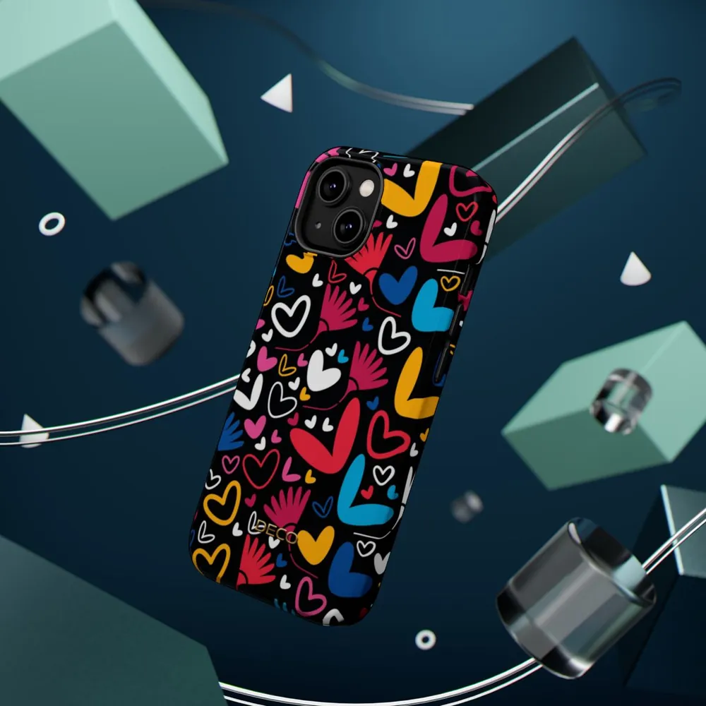Whimsy Hearts MagSafe Impact-Resistant Phone Case