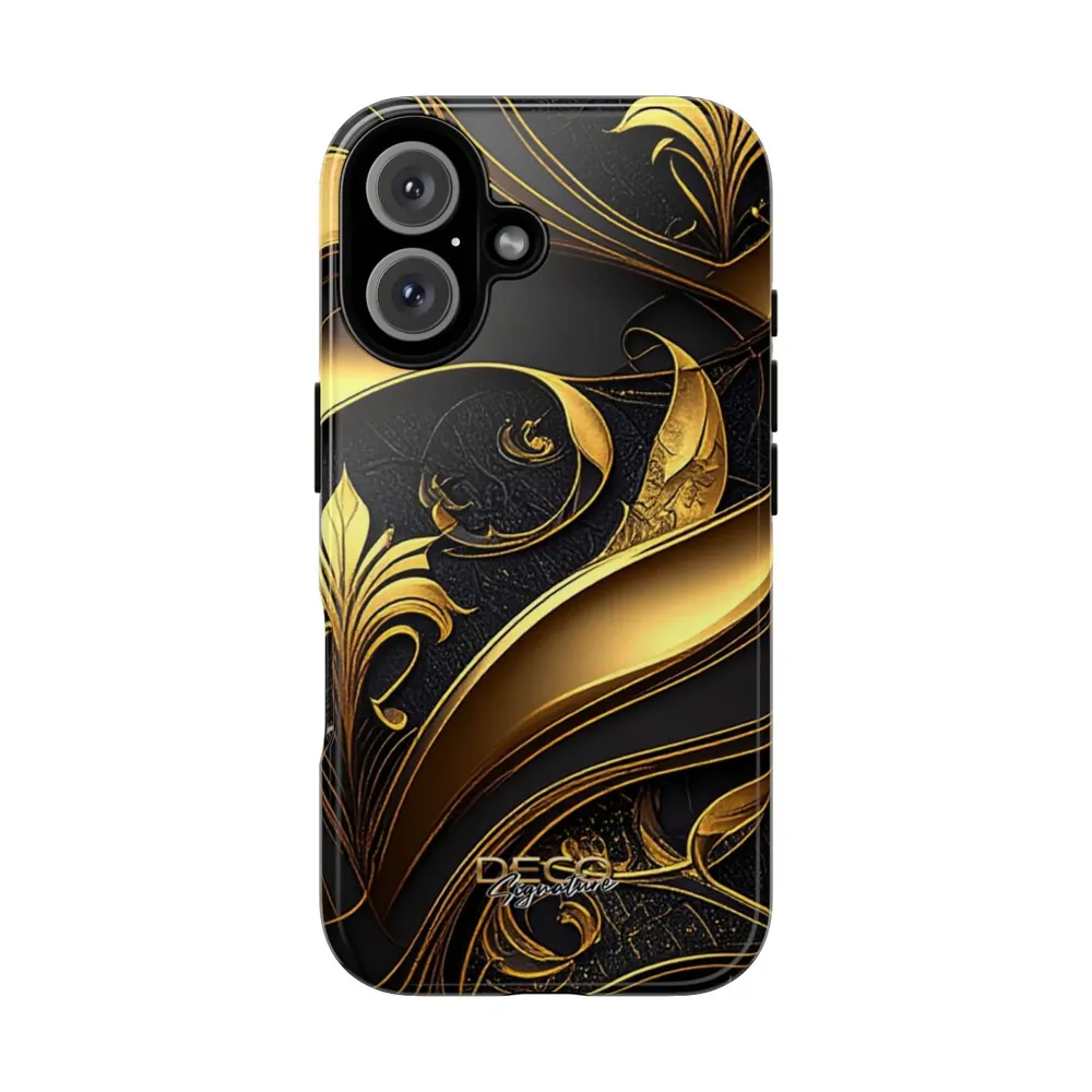 Luxury Black & Gold Inlay DECO Signature Tough Phone Case