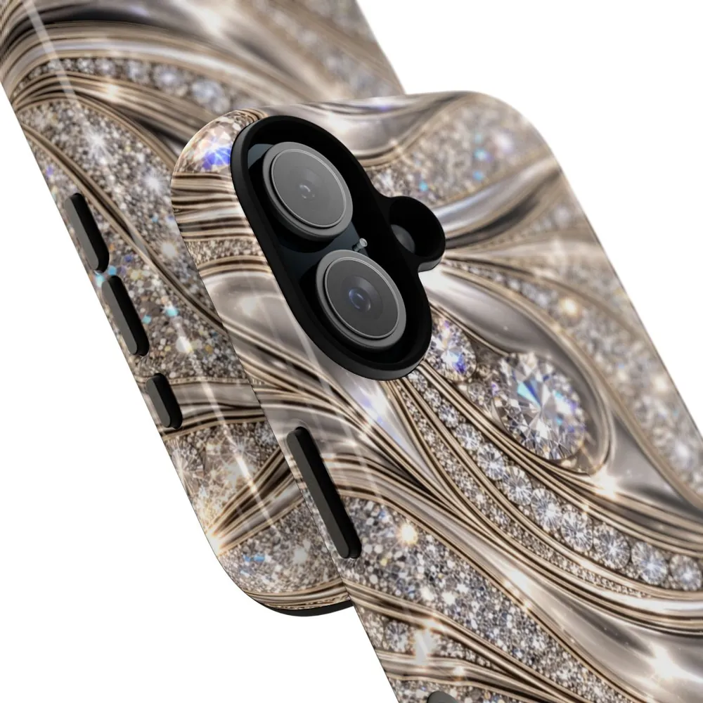 Luxury Sparkling Diamonds & Platinum DECO Signature Tough Phone Case