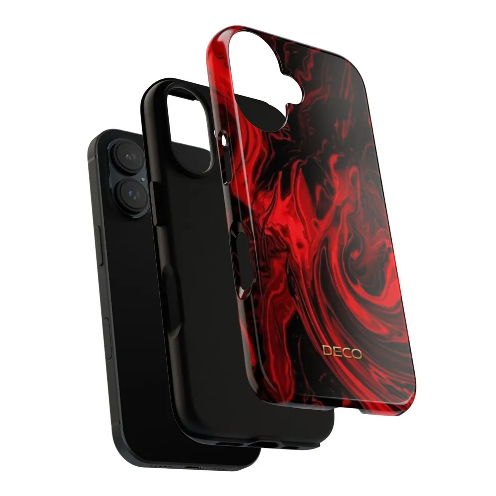 Fiery Red Swirl Tough Phone Case