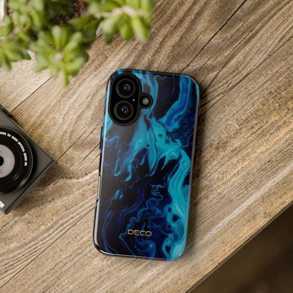 Shades of Blue Swirl Tough Phone Case