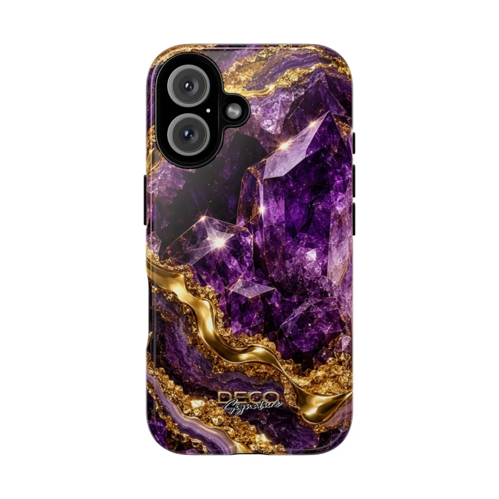 Luxury Amethyst & Gold DECO Signature Tough Phone Case