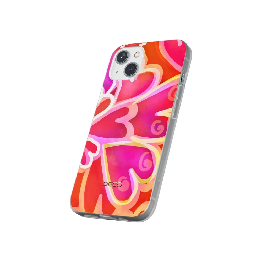 Painted Hearts Watercolor Phone Case