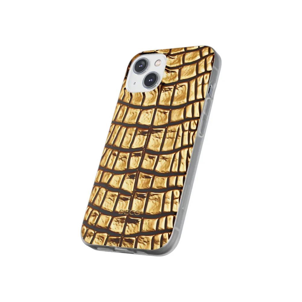 Gold Alligator Skin Phone Case