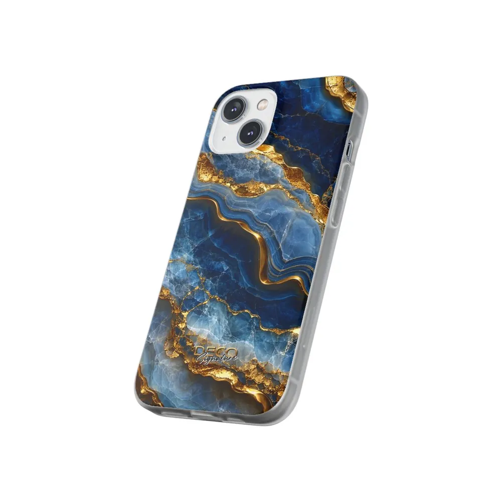 Luxury Textured Blue Onyx DECO Signature Phone Case