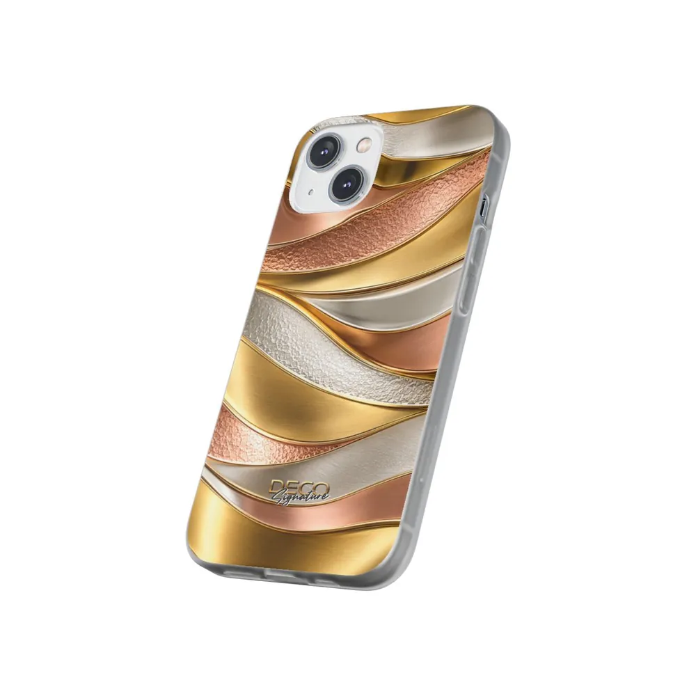 Luxury Textured White, Yellow & Rose Gold DECO Signature Phone Case