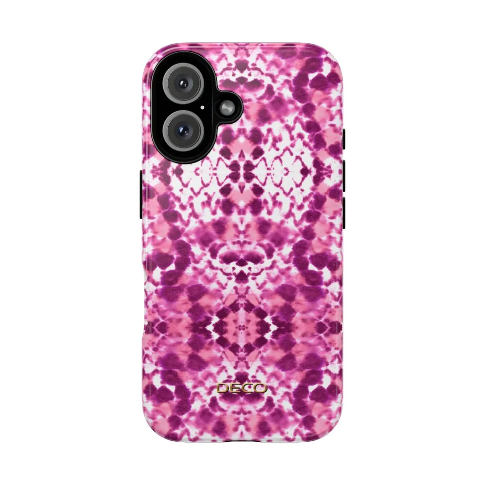 Pink Watercolor Snake Skin Tough Phone Case