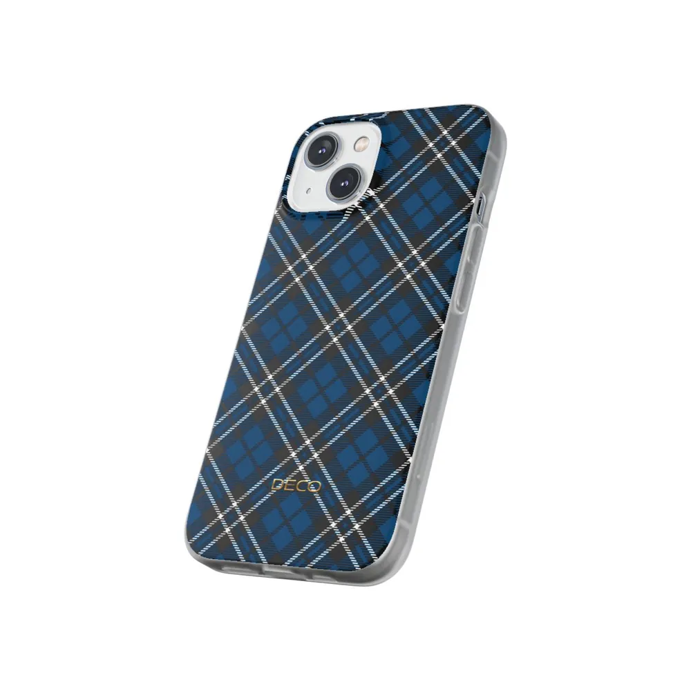 Blue Diagonal Tartan Plaid Phone Case