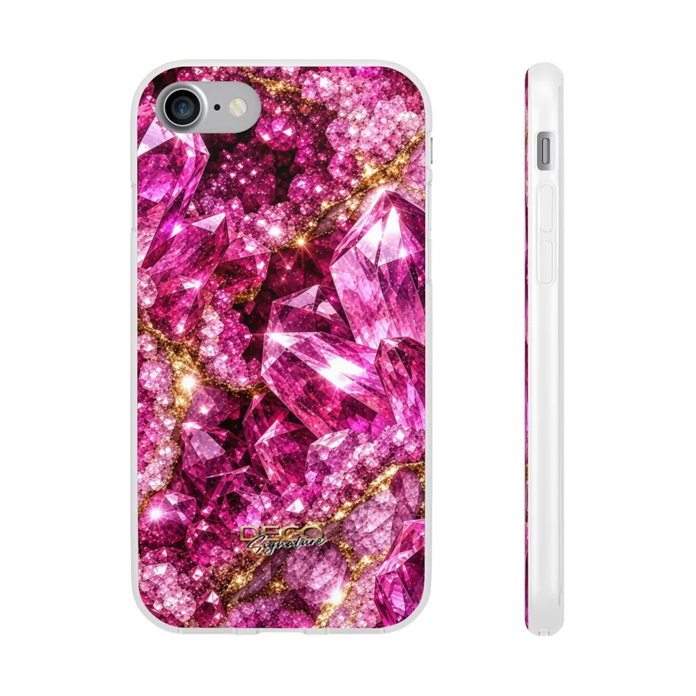 Luxury Sparkling Pink Sapphire DECO Signature Phone Case