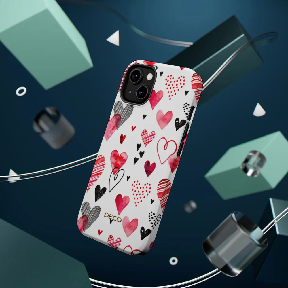 Valentine Hearts MagSafe Impact-Resistant Phone Case