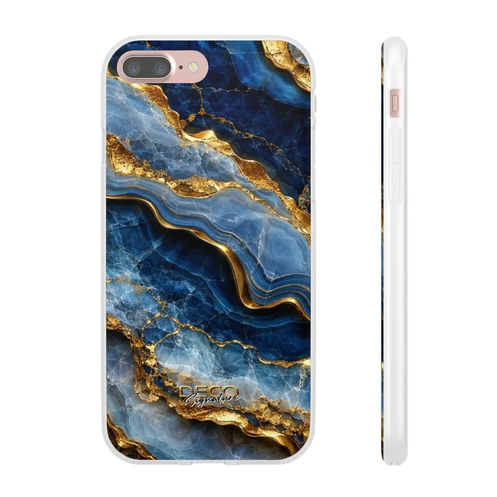 Luxury Textured Blue Onyx DECO Signature Phone Case