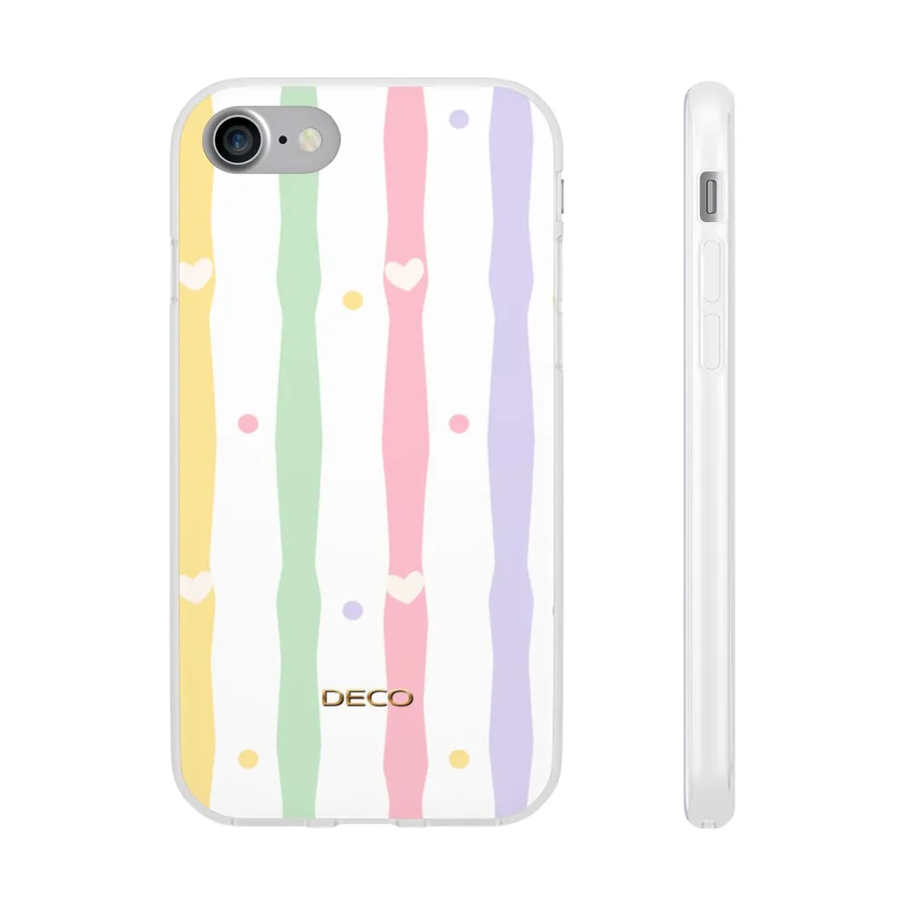 Pastel Heart Stripes Phone Case