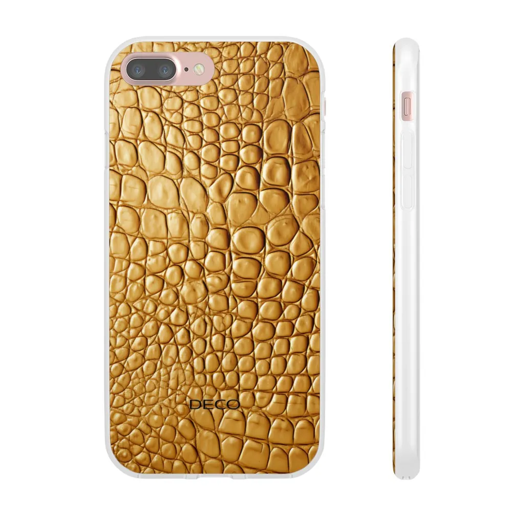 Gold Crocodile Skin Phone Case
