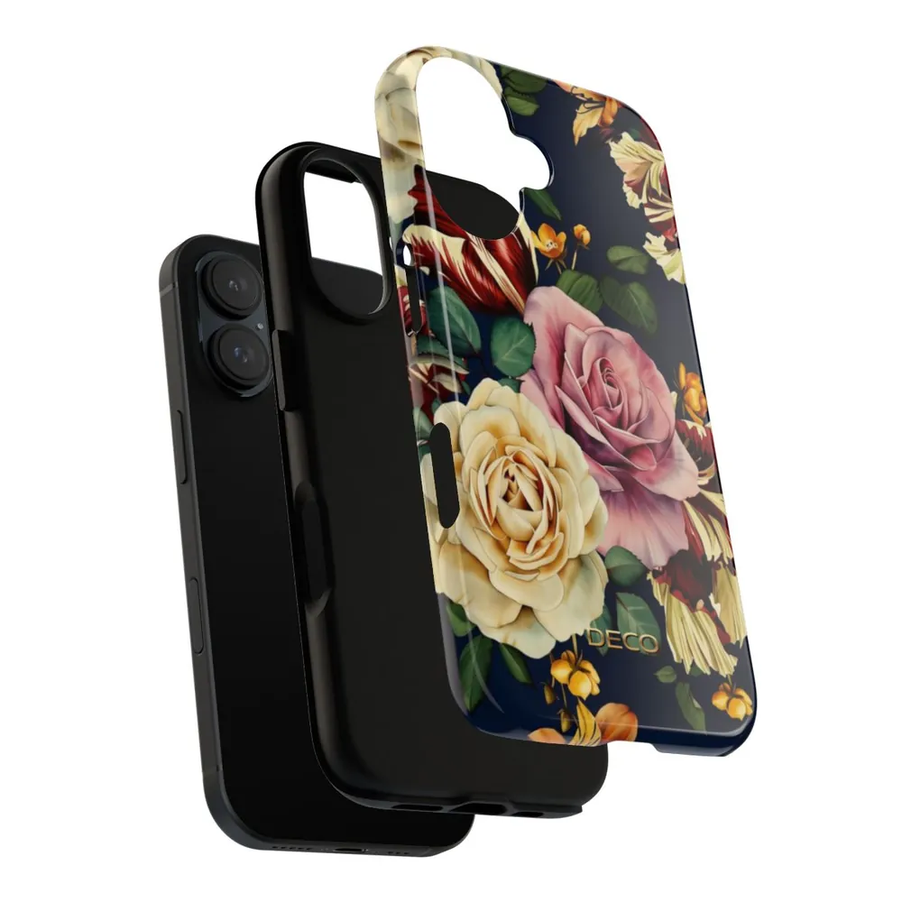 Painted Vintage Rose Floral Tough Phone Case