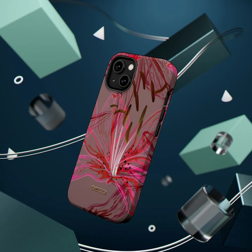Stargazer Lily Floral MagSafe Impact-Resistant Phone Case