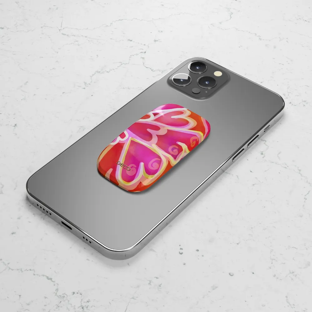 Painted Hearts Watercolor Phone Grip & Stand