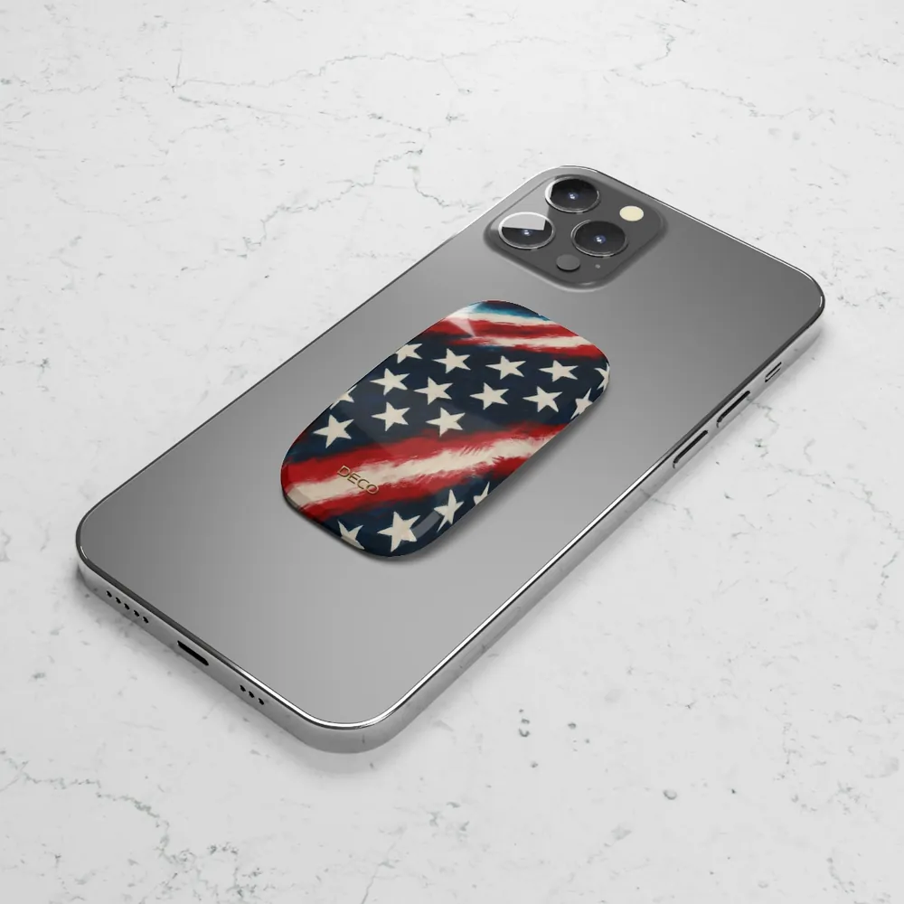 Painted Vintage America US Flag Phone Grip & Stand