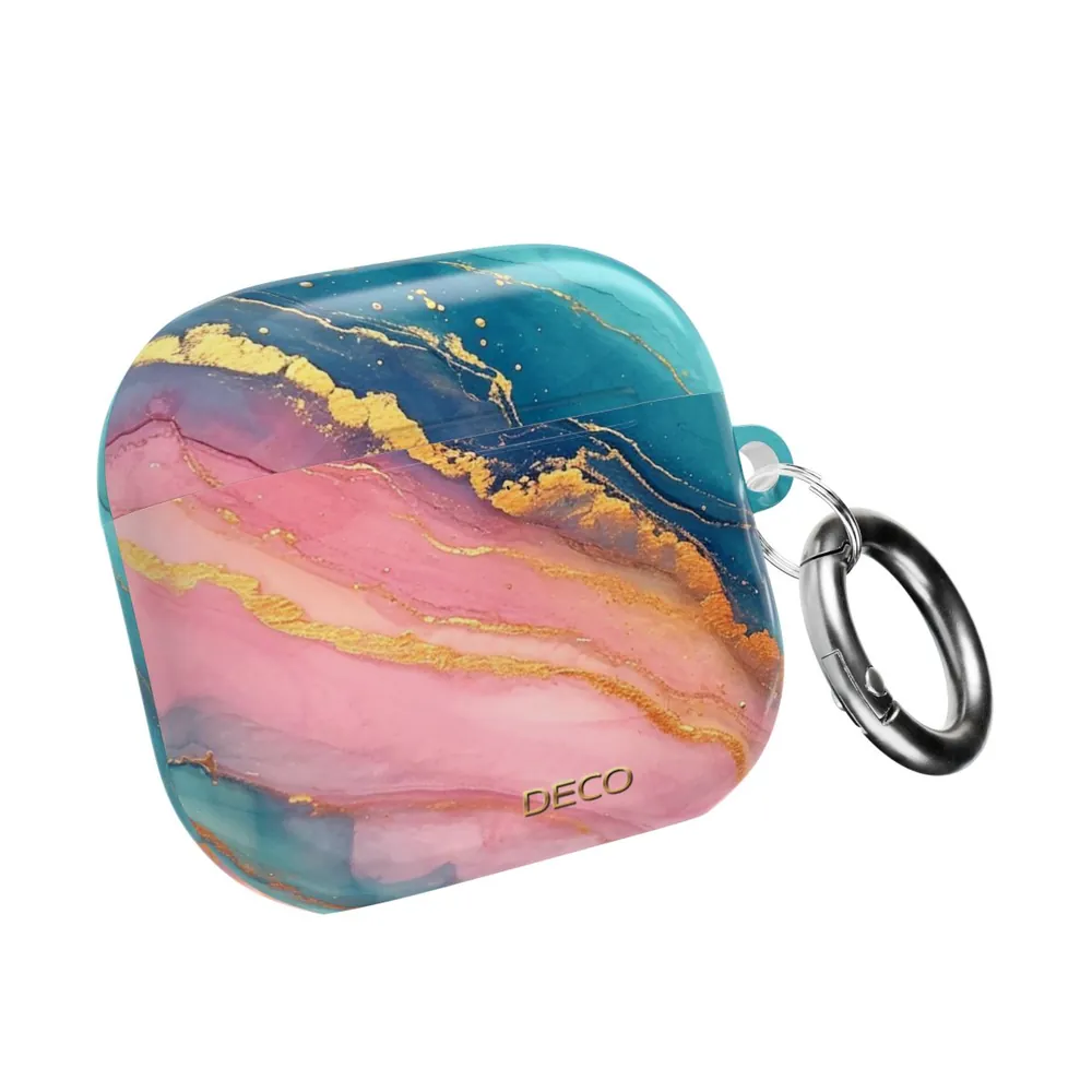 Pastel Gold Pinks & Blues Watercolor Marble AirPod Case