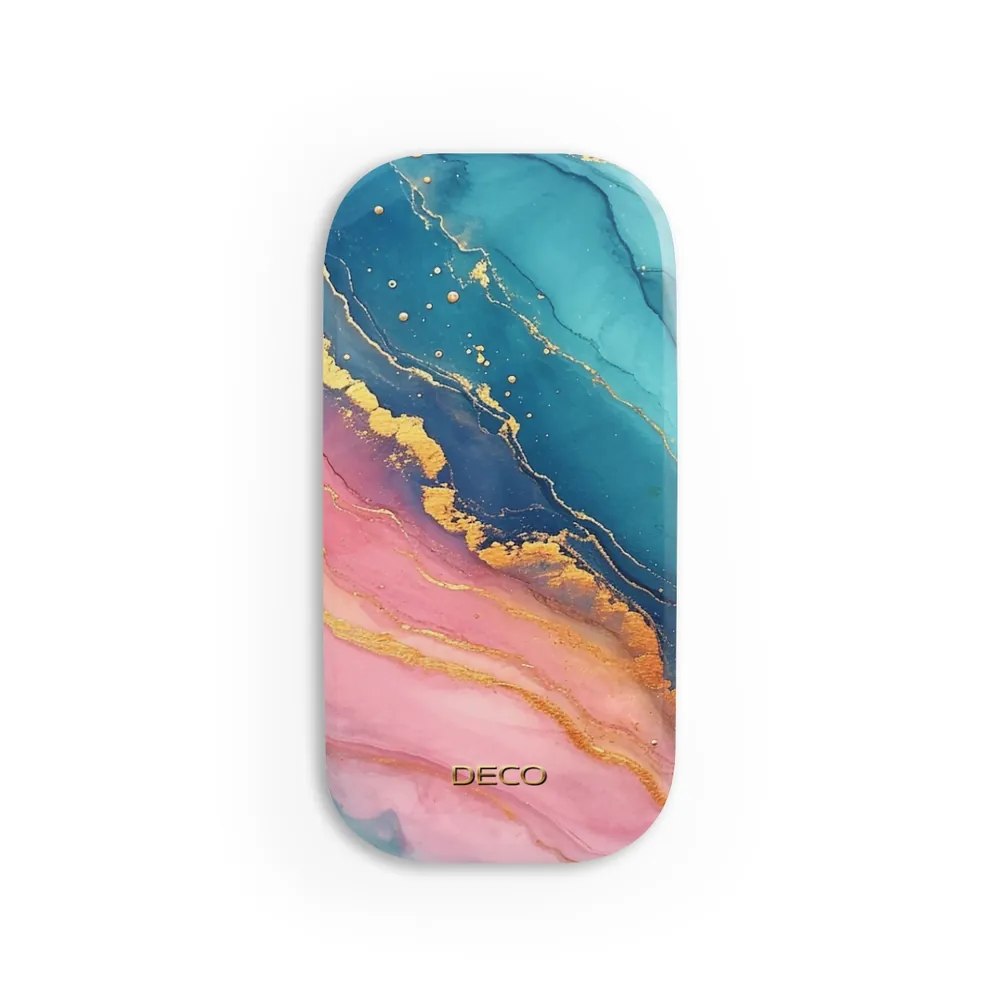 Pastel Gold Pinks & Blues Watercolor Marble Phone Grip & Stand
