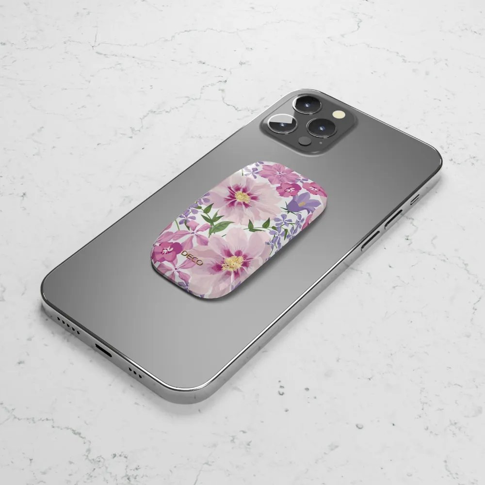 Pastel Pink Peonies Floral Phone Grip & Stand