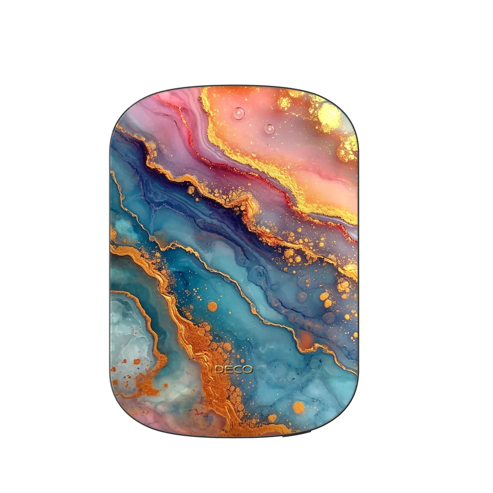 Pastel Rainbow & Gold Watercolor Marble MagSafe Power Bank