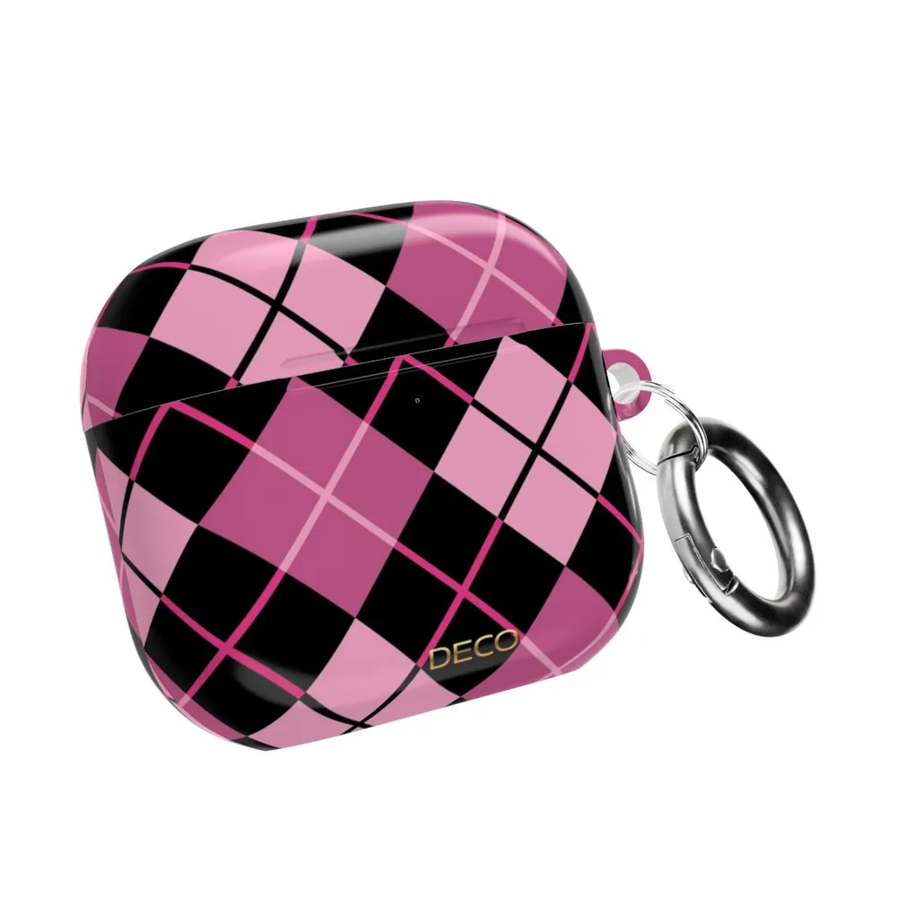 Pink Argyle Plaid AirPod Case