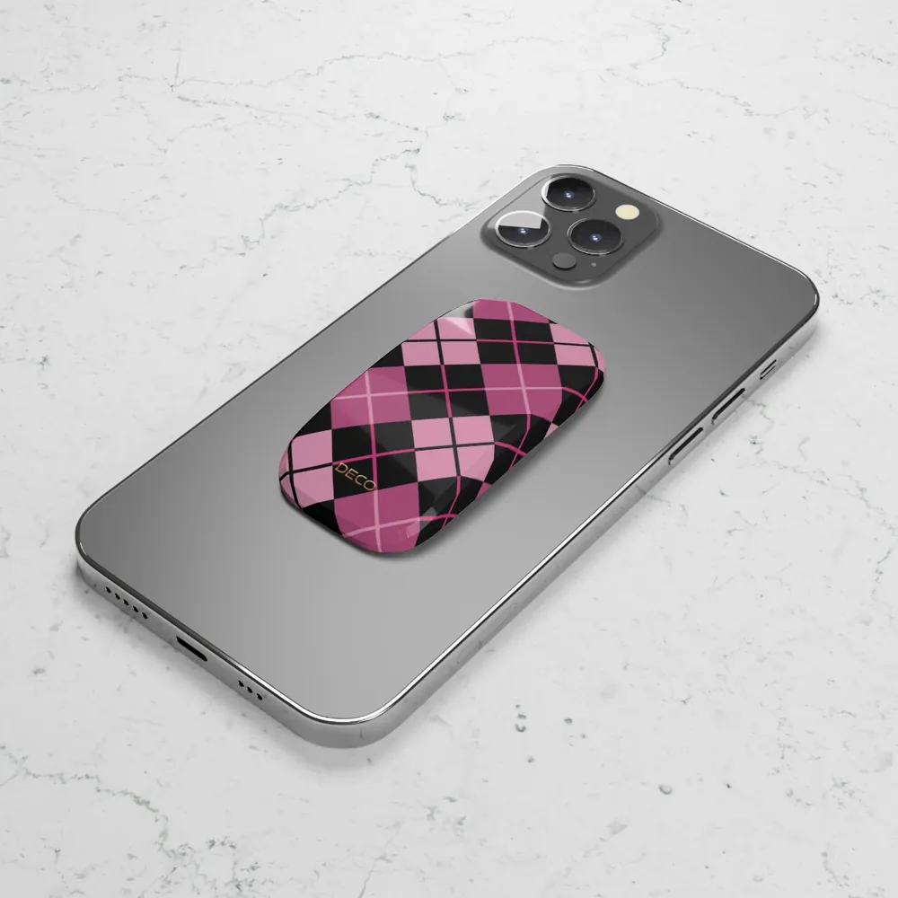 Pink Argyle Plaid Phone Grip & Stand