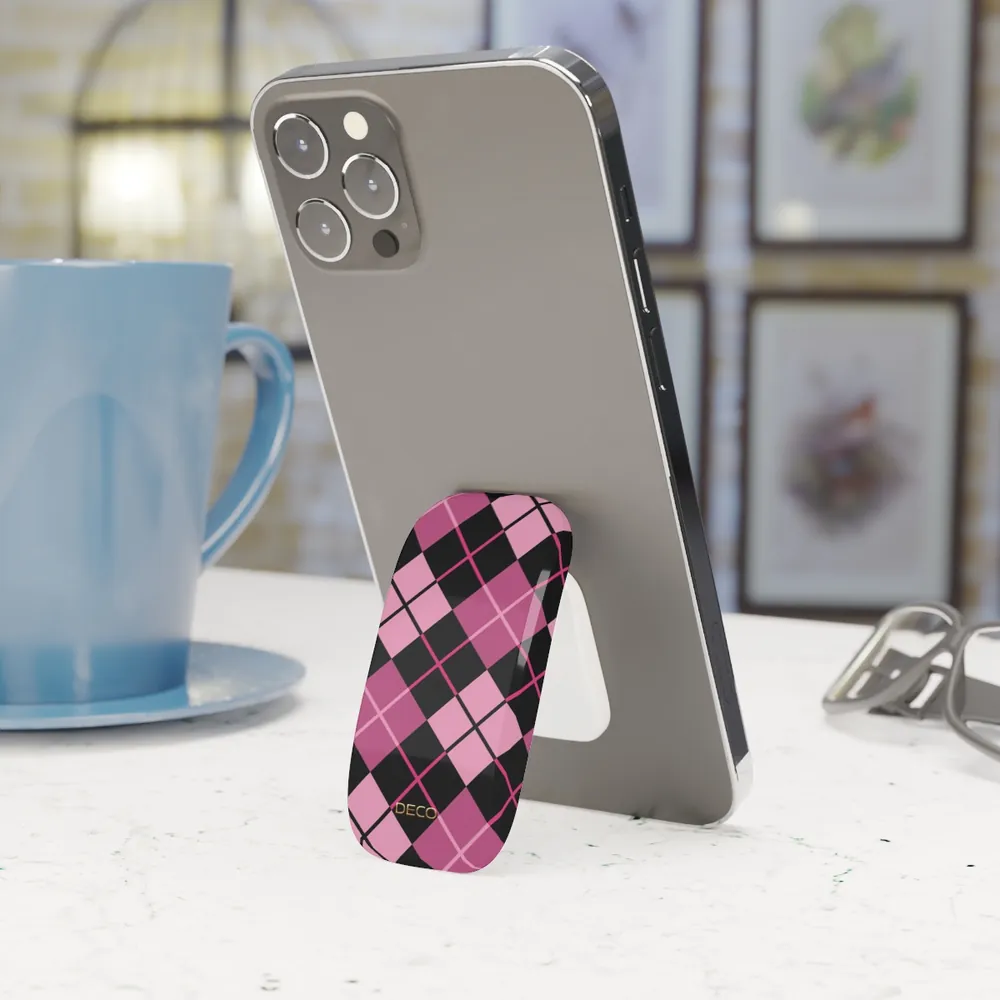 Pink Argyle Plaid Phone Grip & Stand
