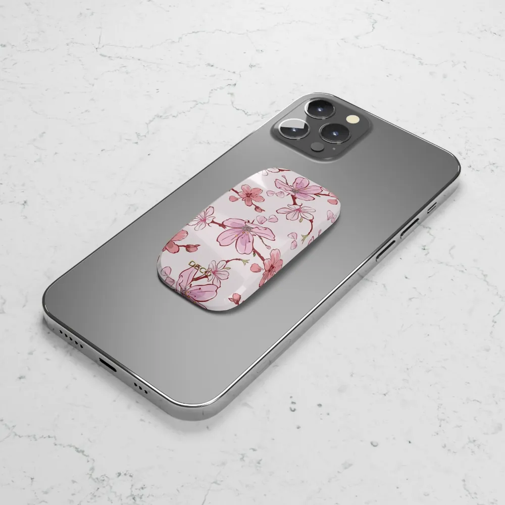 Pink Cherry Blossoms Floral Phone Grip & Stand