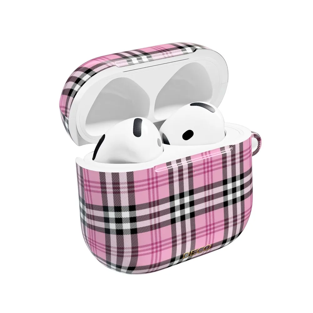 Pink Plaid AirPod Case