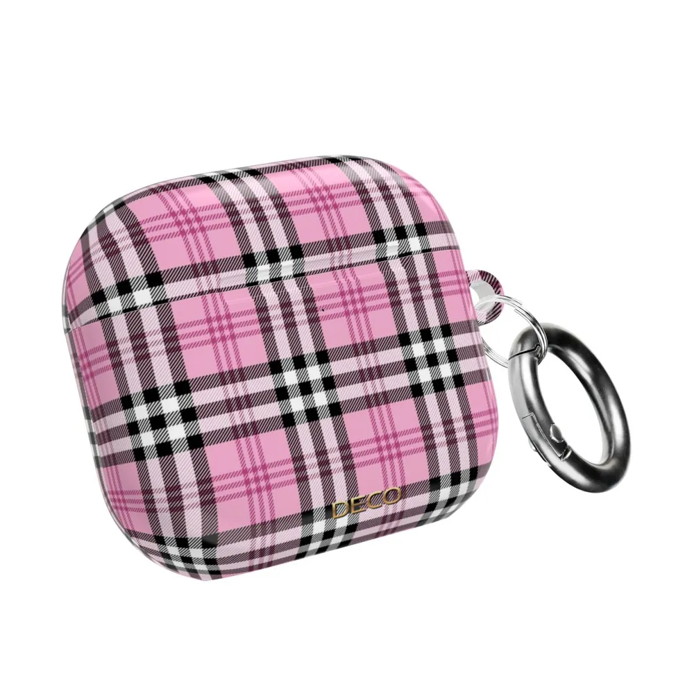 Pink Plaid AirPod Case