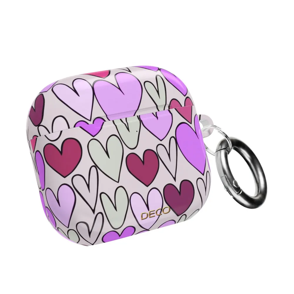 Purple Hearts AirPod Case