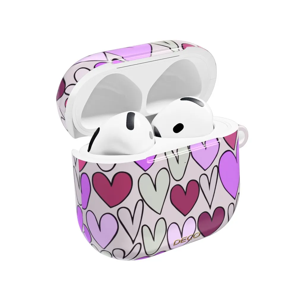 Purple Hearts AirPod Case
