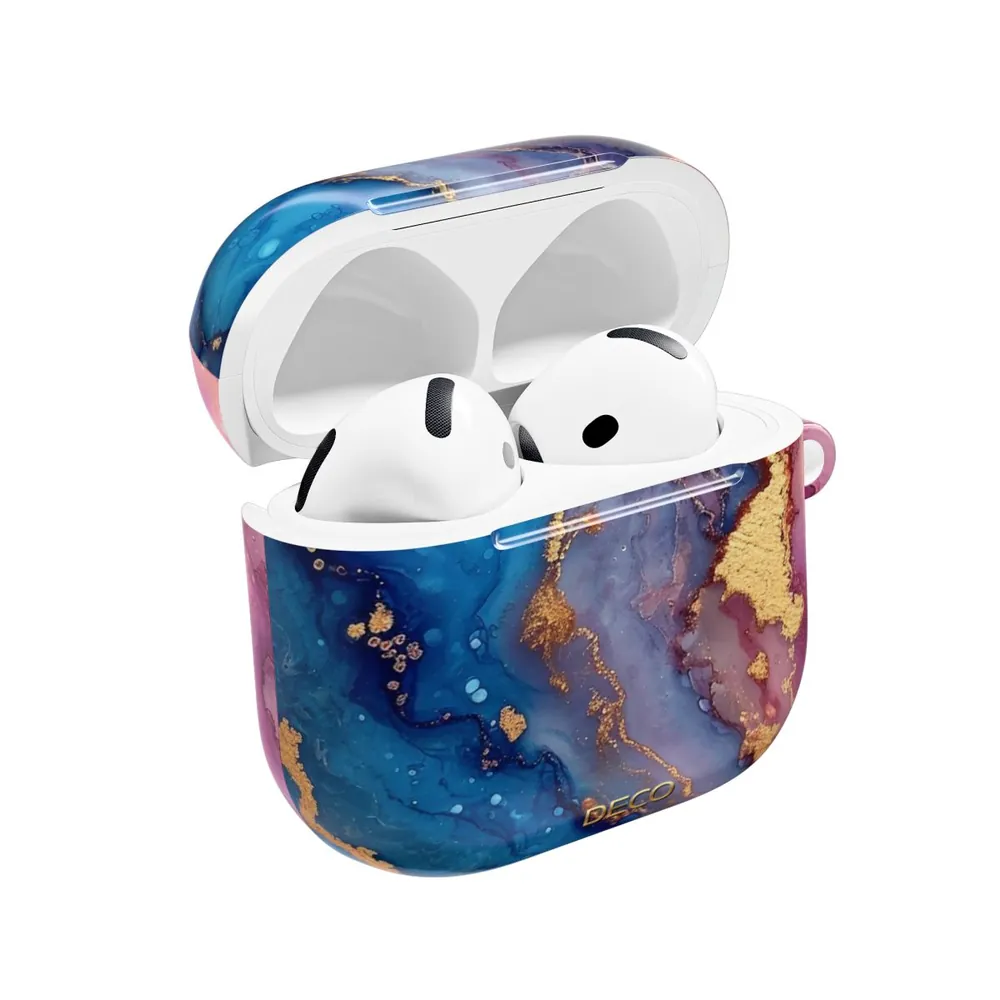 Purples & Gold Watercolor Marble AirPod Case