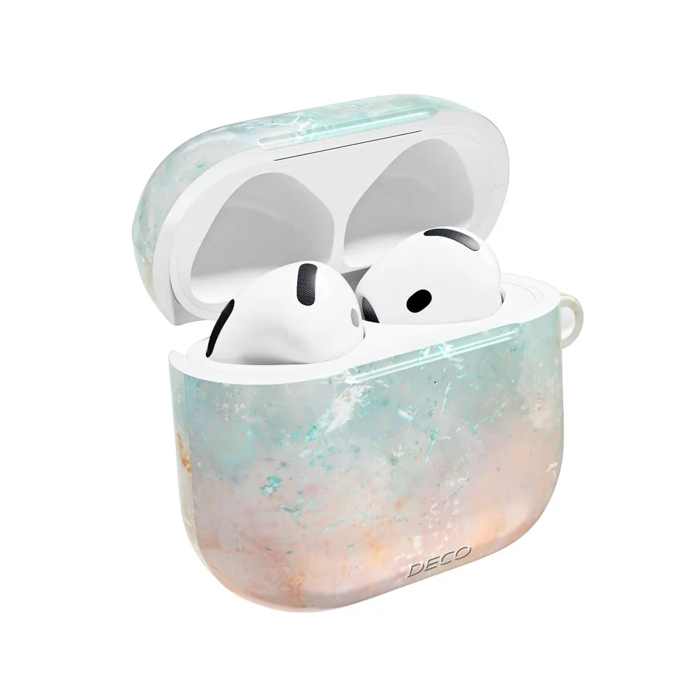 Seafoam & Coral Marble AirPod Case