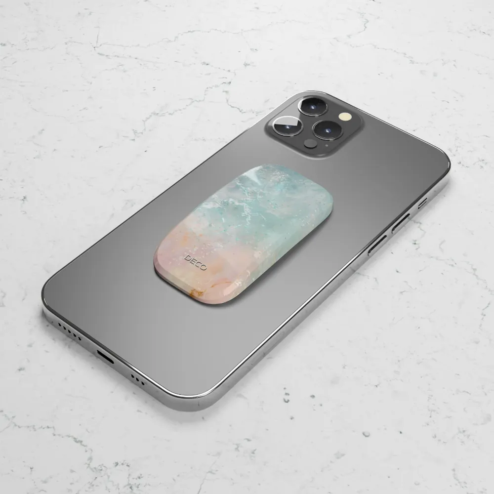 Seafoam & Coral Marble Phone Grip & Stand