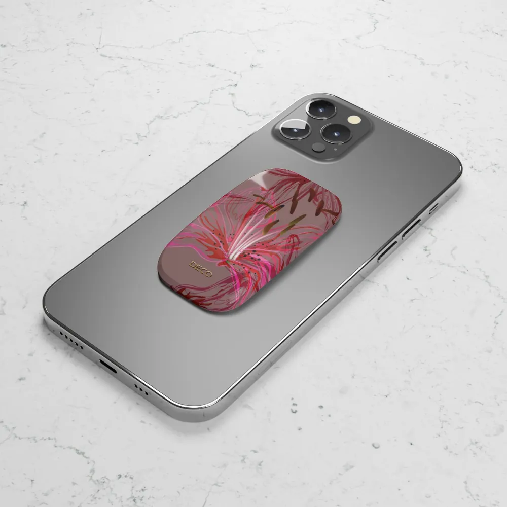 Stargazer Lily Floral Phone Grip & Stand