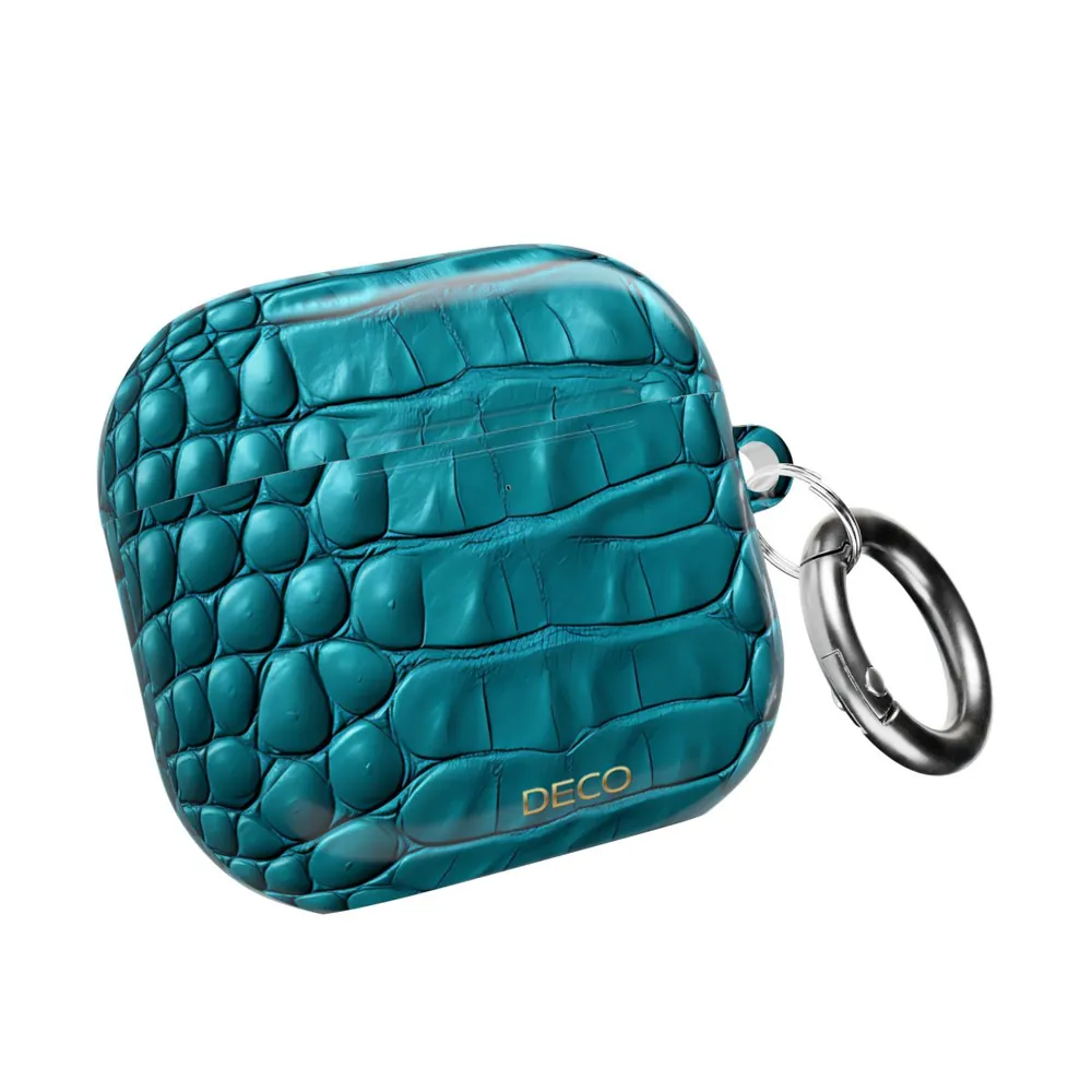 Teal Crocodile Skin AirPod Case