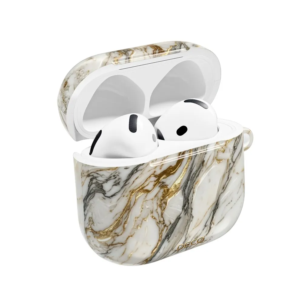 Textured Gold & Silver Vein Marble AirPod Case
