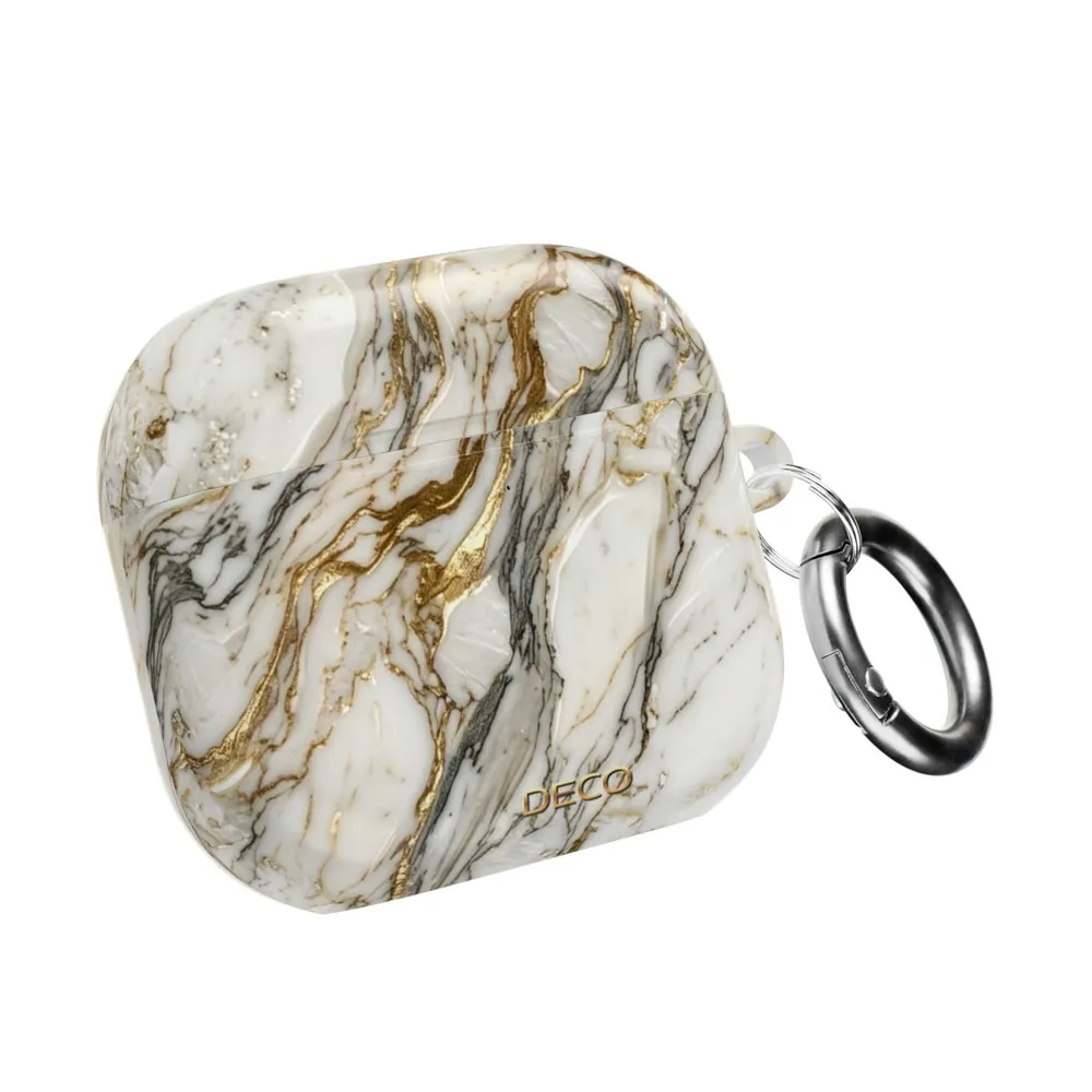 Textured Gold & Silver Vein Marble AirPod Case