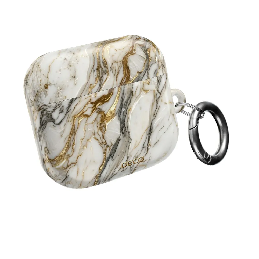 Textured Gold & Silver Vein Marble AirPod Case